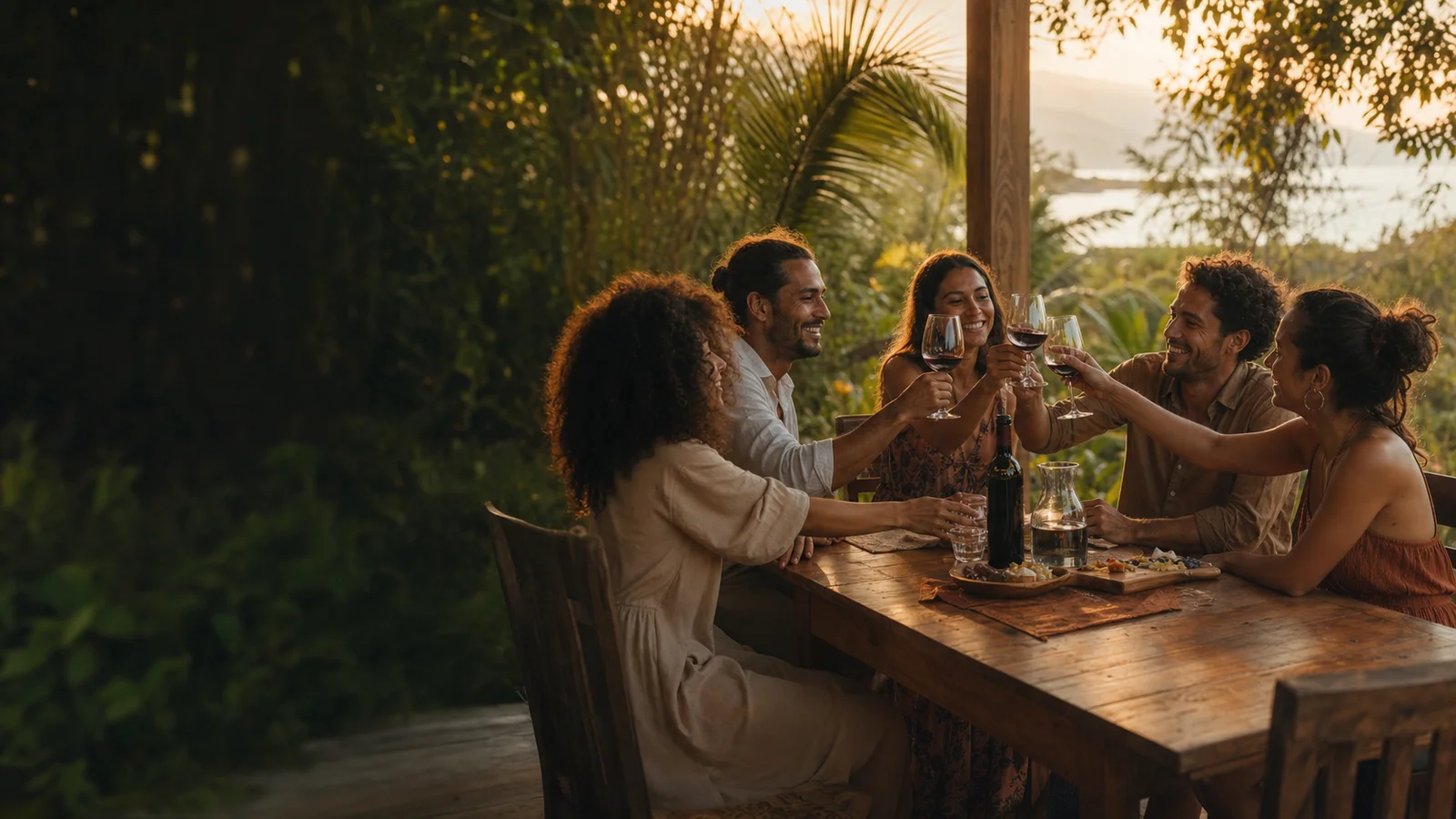 Moment de partage autour du vin à La Réunion
